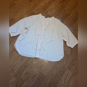 NYDJ White and Orange Blouse